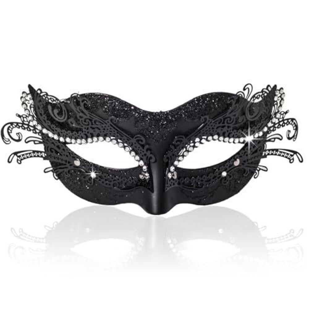 5653 2026 New Masquerade Mask , Metal Filigree Venetian Mask with Sparkle